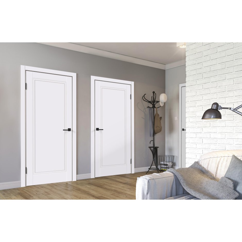 Двери белые межкомнатные классика глухие Сканди