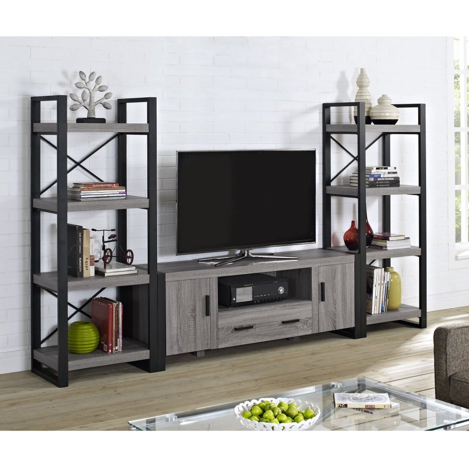 Тумба по ТВ со стеллажом лофт