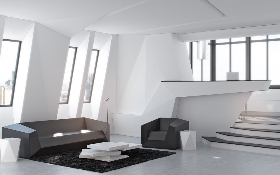 Деконструктивизм в интерьере мебель