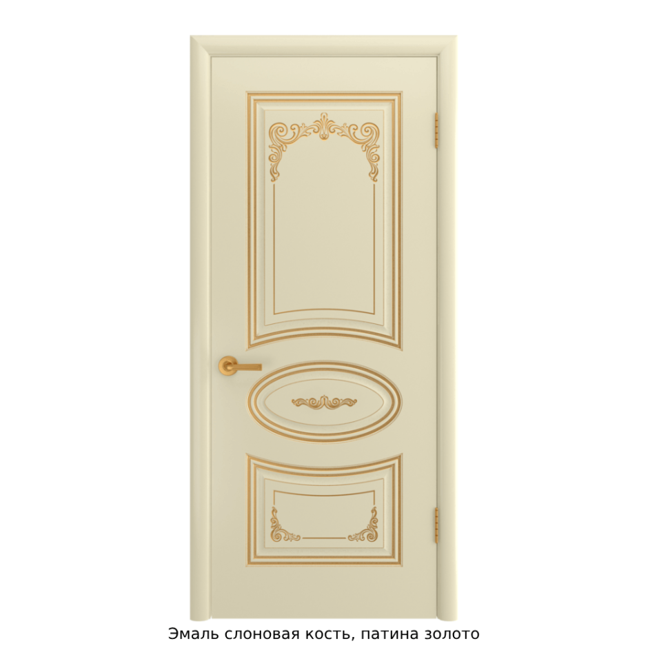 Ария в3 ДГ слоновая кость патина золото межкомнатная