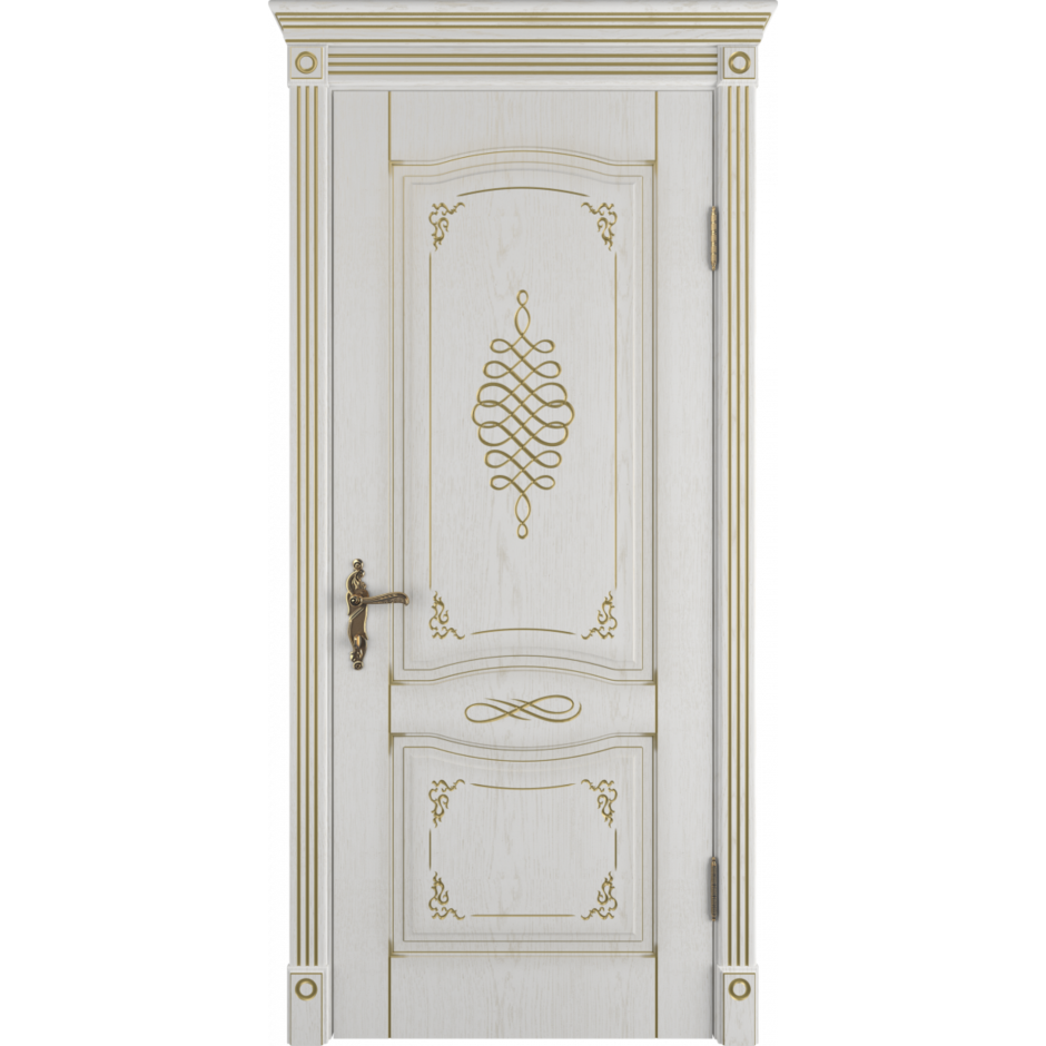 Дверь смальта 13 белый RAL 9003 патина золото