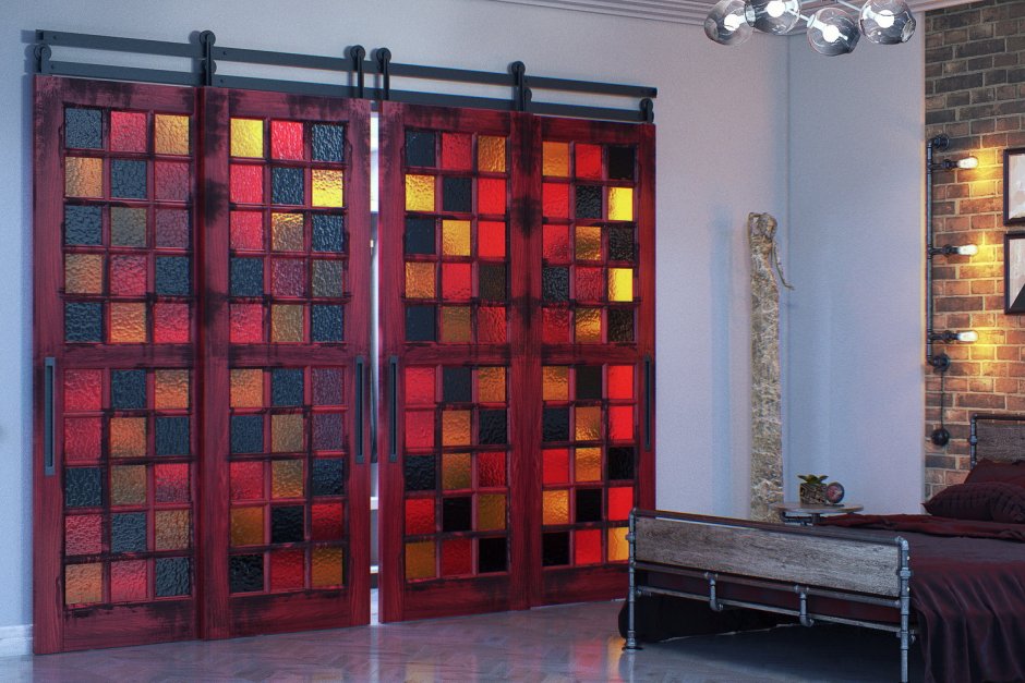 Откатная дверь лофт межкомнатная