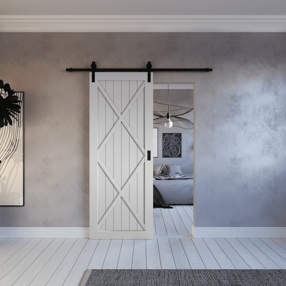 Двери лофт белые раздвижные