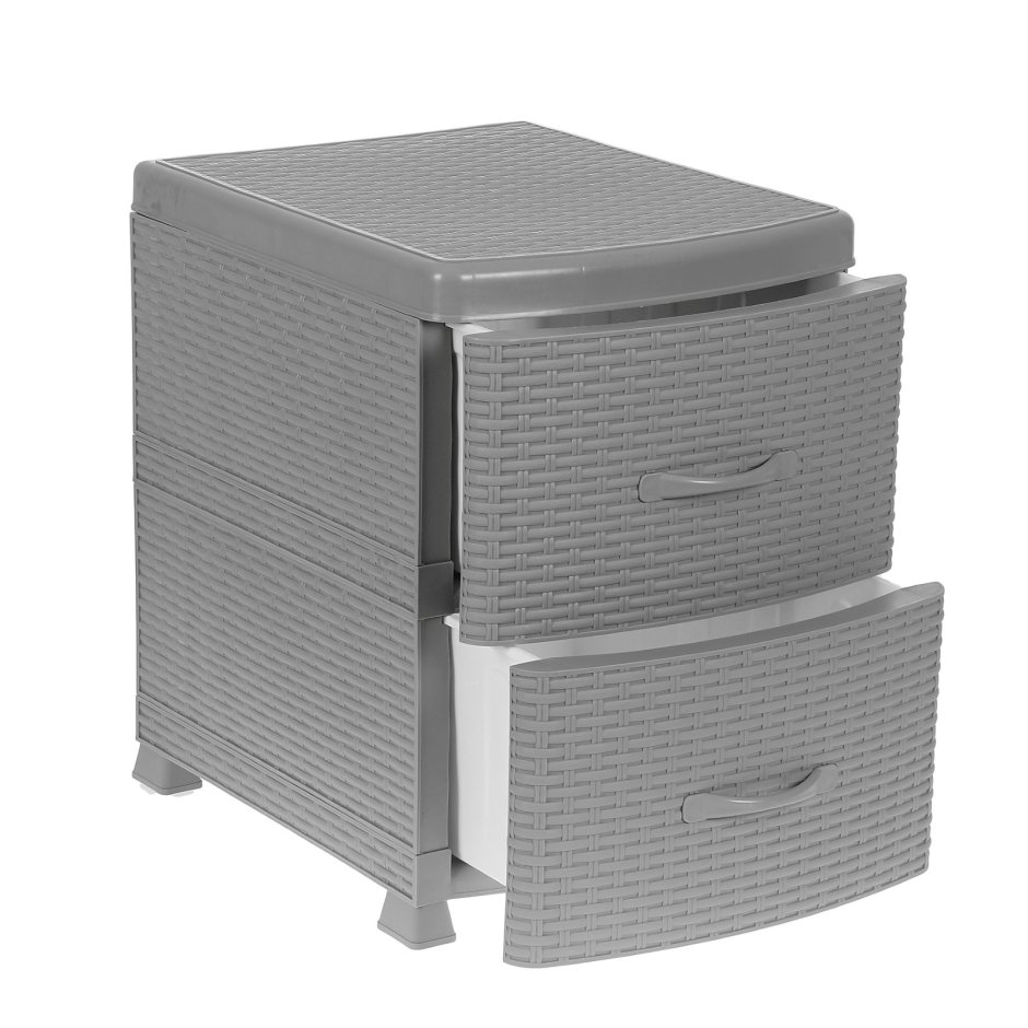 Комод-тумба ротанг 2-х секц белый 035506 Виолет