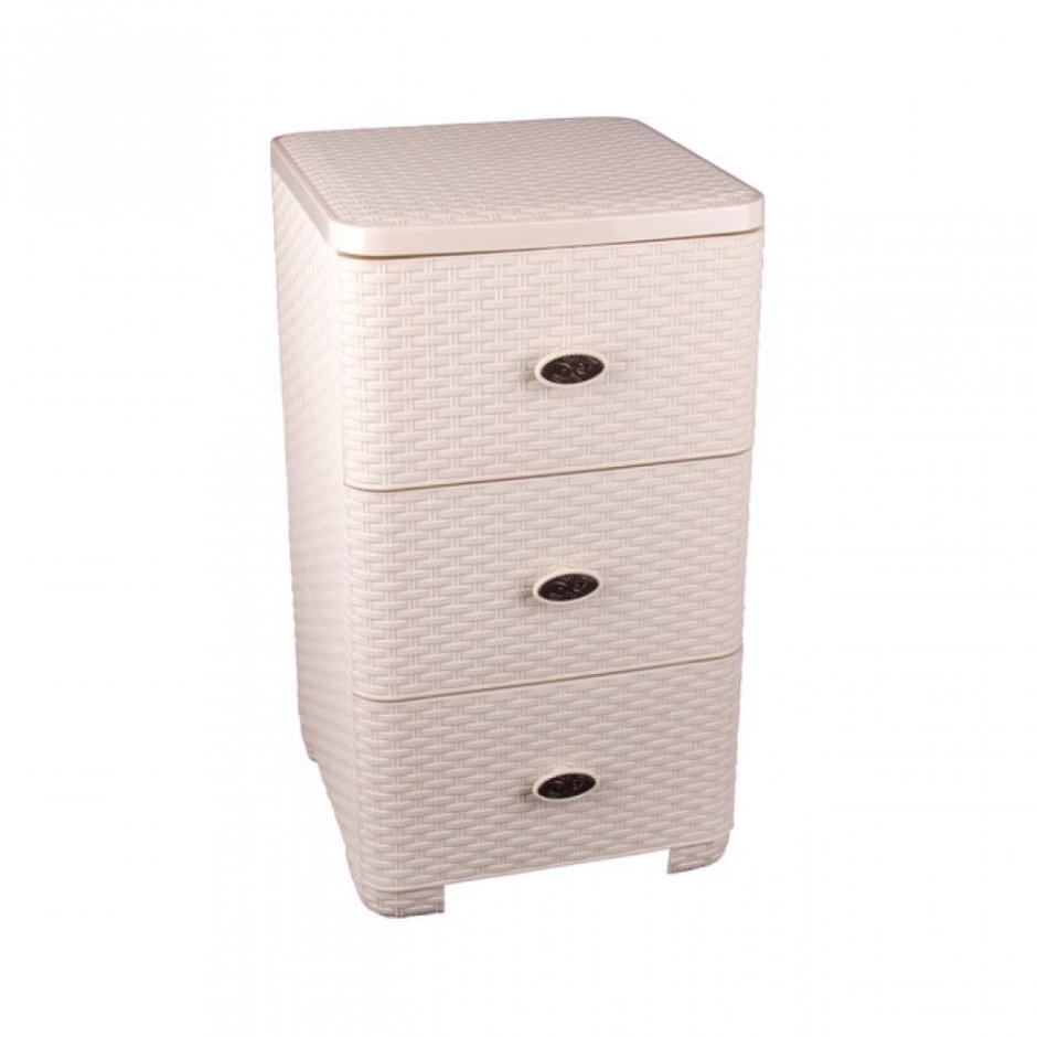 Комод 4-х секционный 'плетенка' (слон.кость) (м2430)