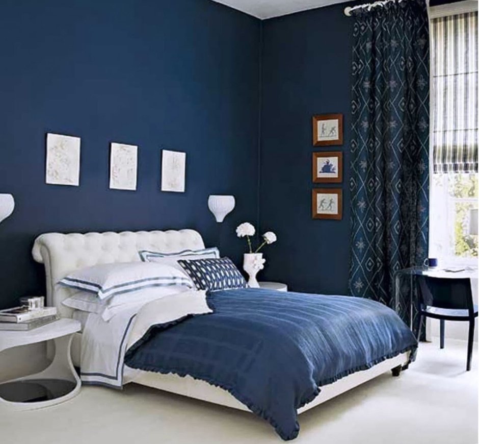 Спальня в синих тонах