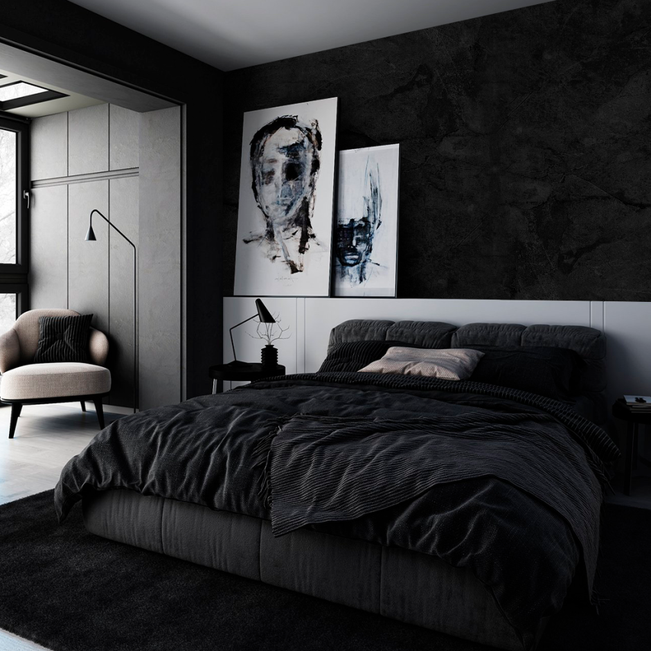 Тотал Блэк спальня