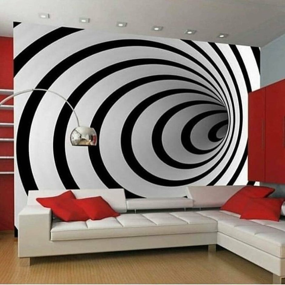 Абстракция на стене в квартире