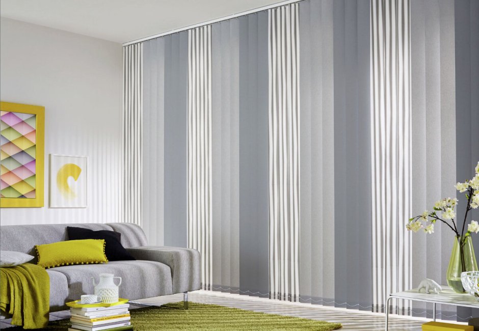 Жалюзи серые вертикальные