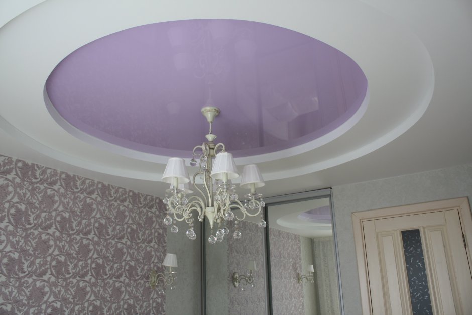 Двухуровневый потолок круглый