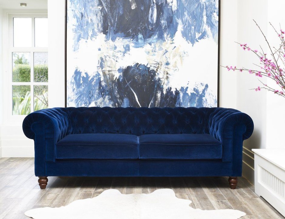 Chesterfield Blue uk Sofa Velvet