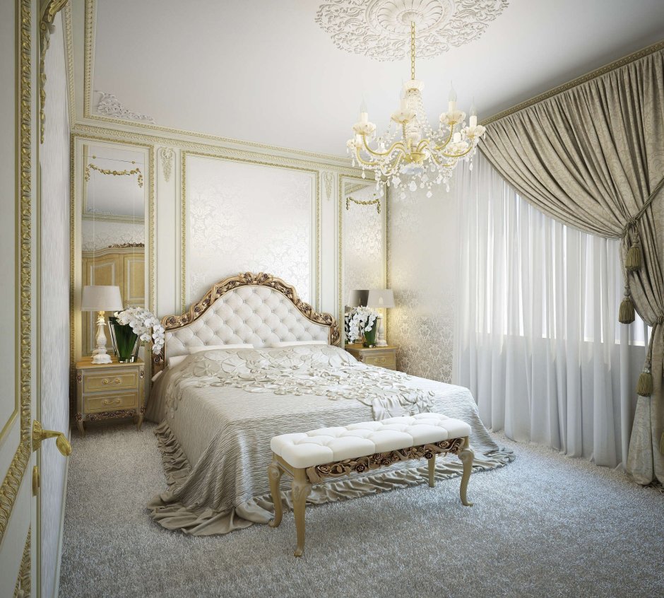 Интерьер спальни в классическом стиле