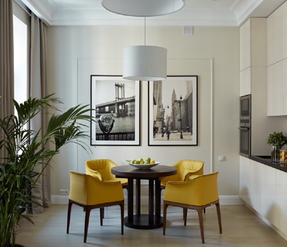 Желтые стулья в интерьере