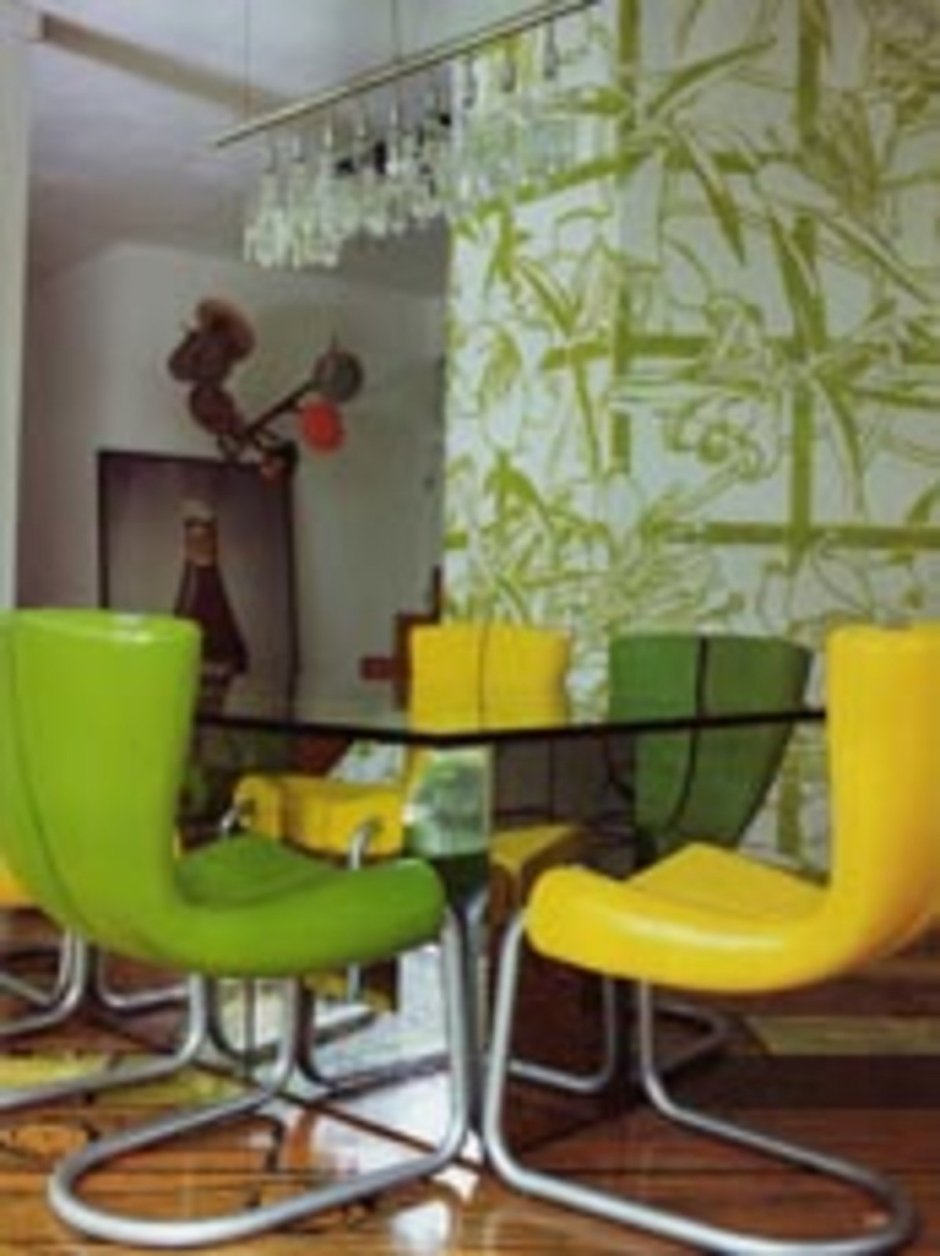 Интерьер в желто зеленых тонах
