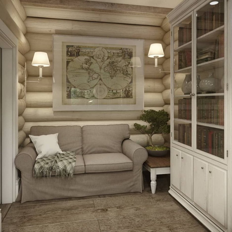 Интерьеры срубов в стиле Прованс