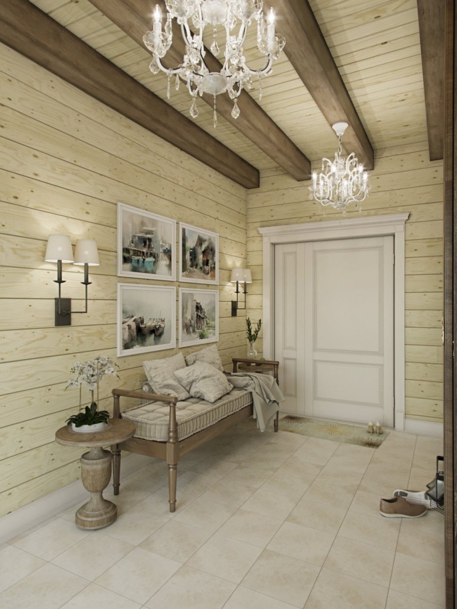 Деревянные брусья в интерьере