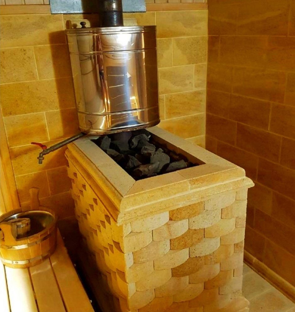 Обкладка печи в бане кирпичом