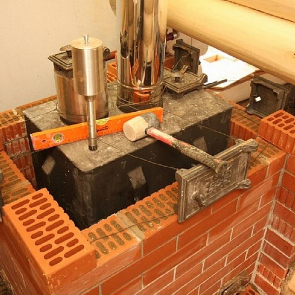 Кирпичная банная печь 1х1м