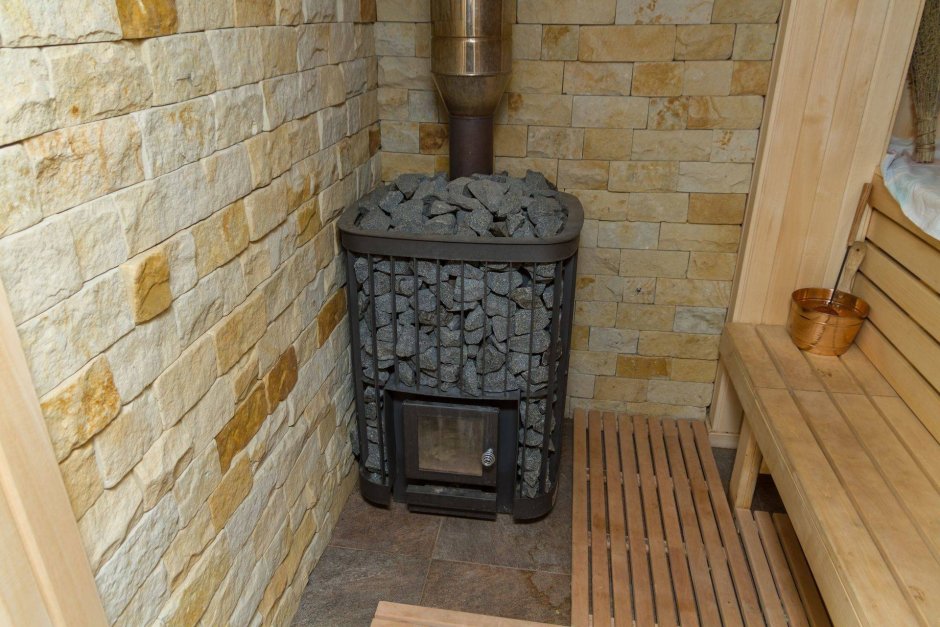 Отделка печи в бане