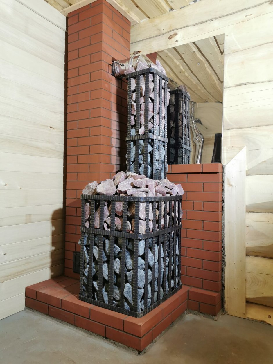 Печь Гефест обложенная кирпичом