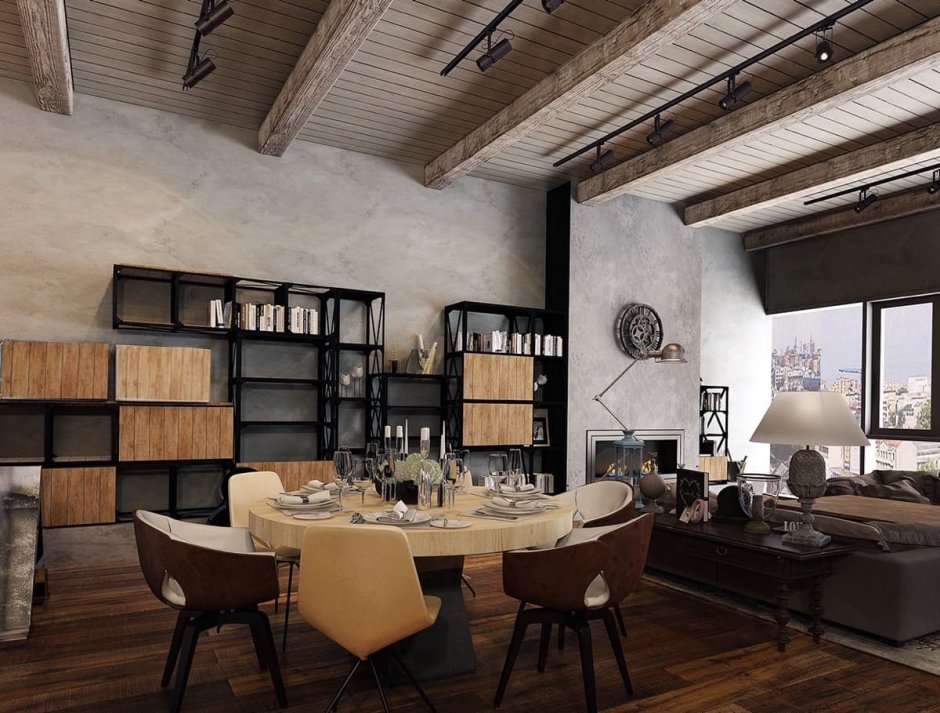 Потолок в стиле лофт индустриал