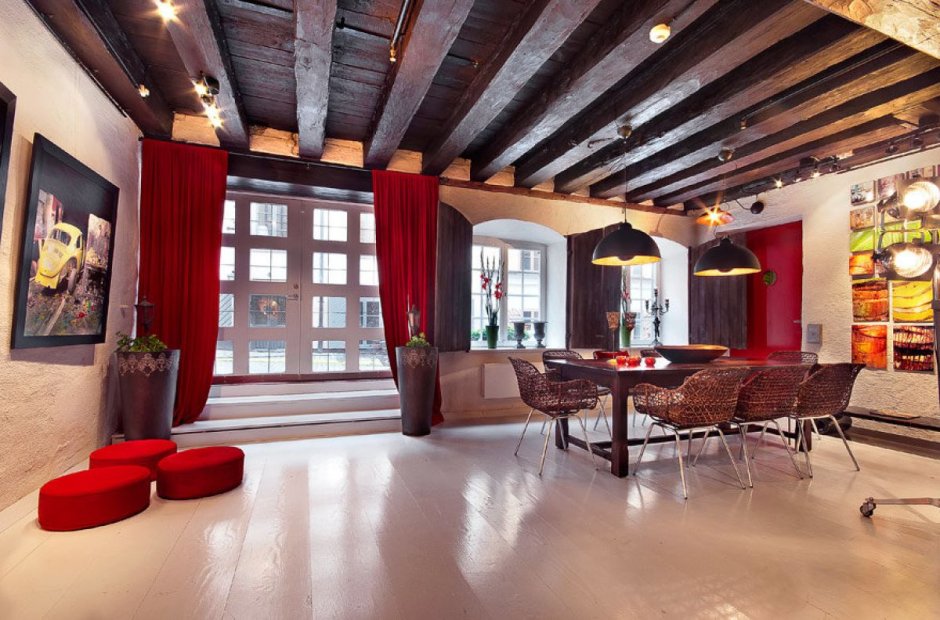 Фальшбалки в интерьере лофт