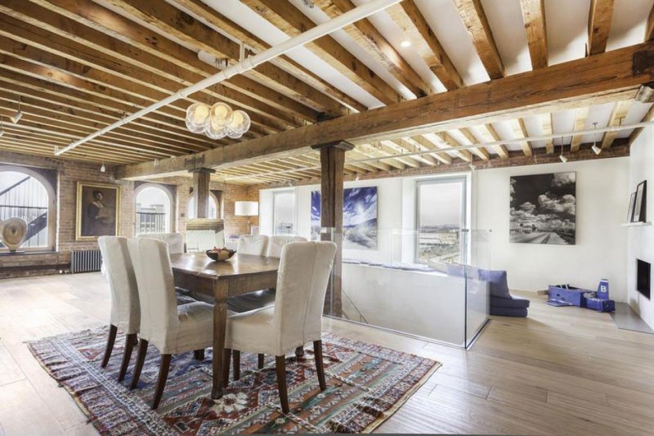 Терраса потолок балки