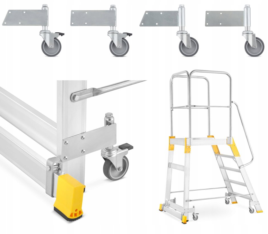 Лестница передвижная ЛП-2 комплект колес d 160 ммh, мм-2150