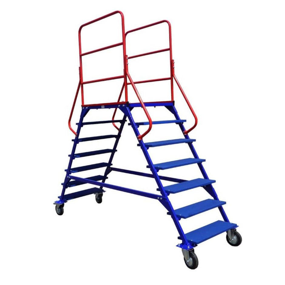 Передвижная разборная лестница 6 ступеней rusklad ЛР 6.1 160