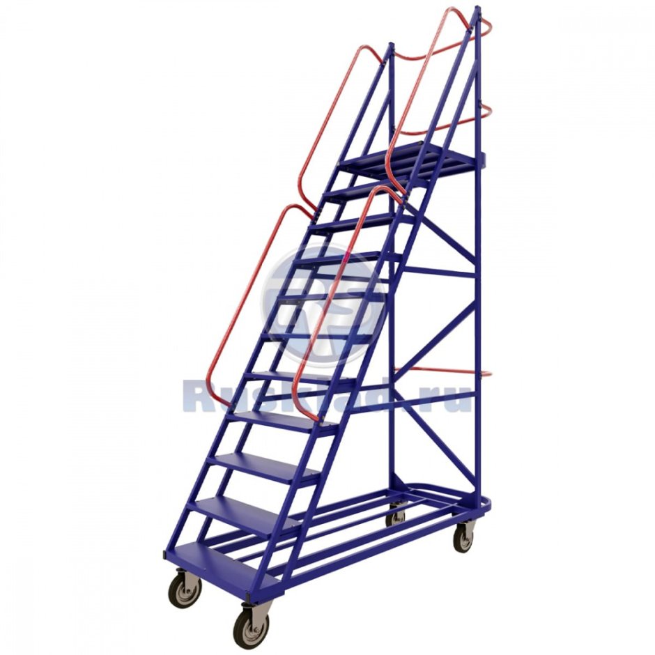 Передвижная разборная лестница 6 ступеней rusklad ЛР 6.1 160
