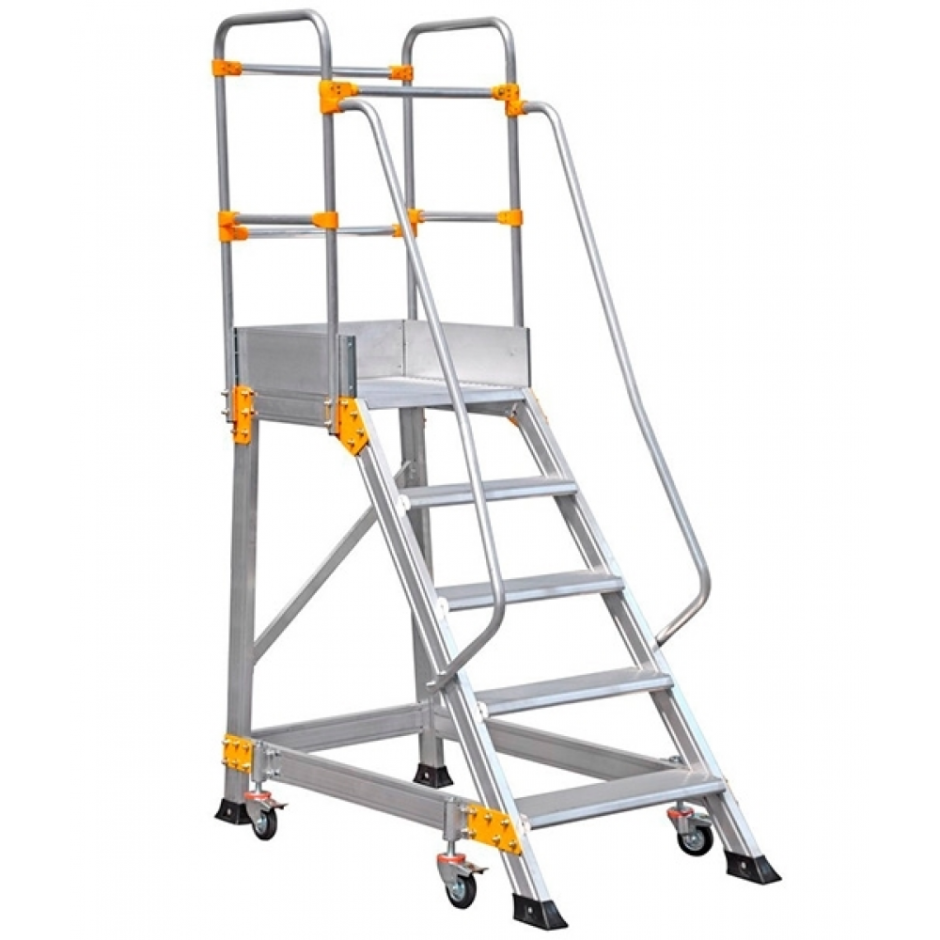 Лестница стремянка передвижная вс-1,8 алюминиевая 680х800