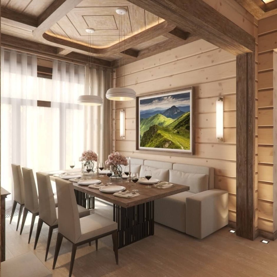 Интерьер деревянного дома