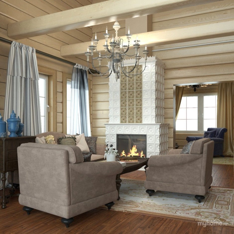 Дом из клееного бруса в стиле Прованс