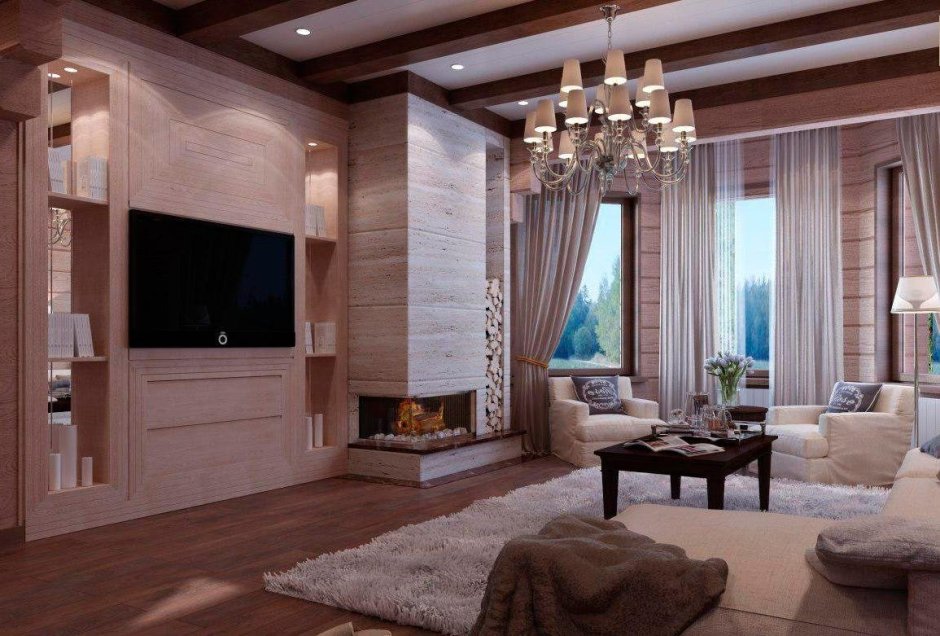 Гостиная в коттедже