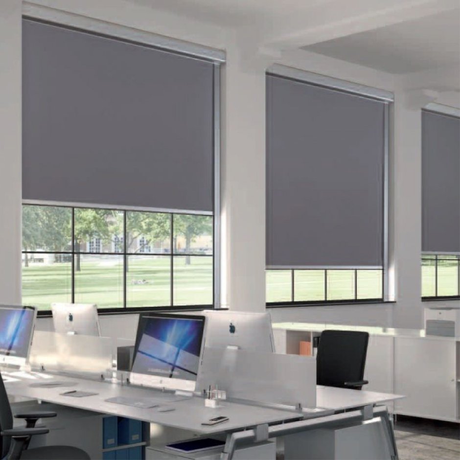 Жалюзи Бухара рулонные блэкаут серебро