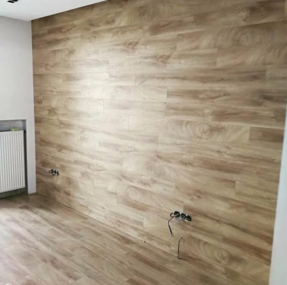 Ламинат на пол стены