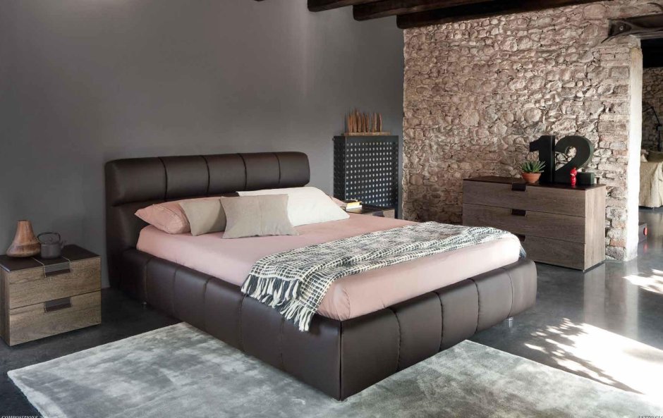 Кровать двуспальная в стиле лофт