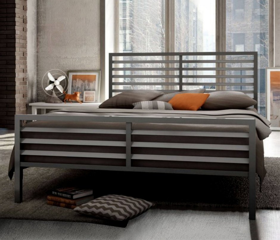 Кровать в стиле лофт Индастриал из металла