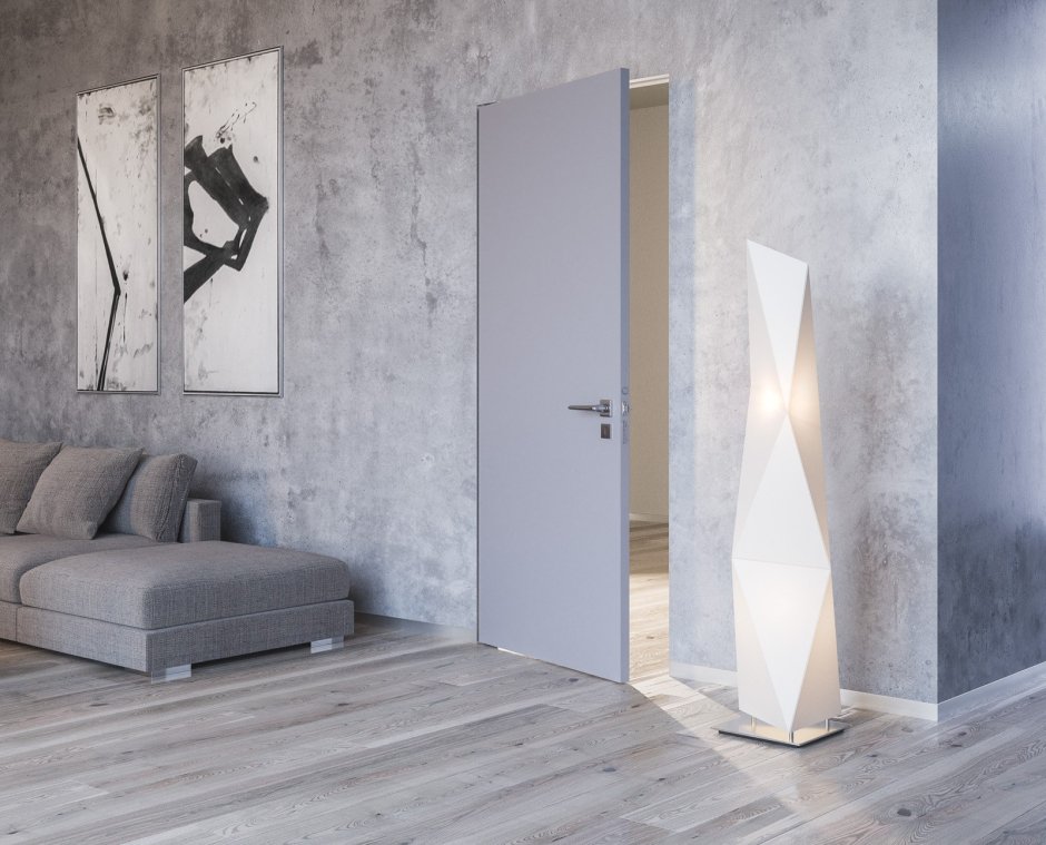 Двери под бетон в интерьере