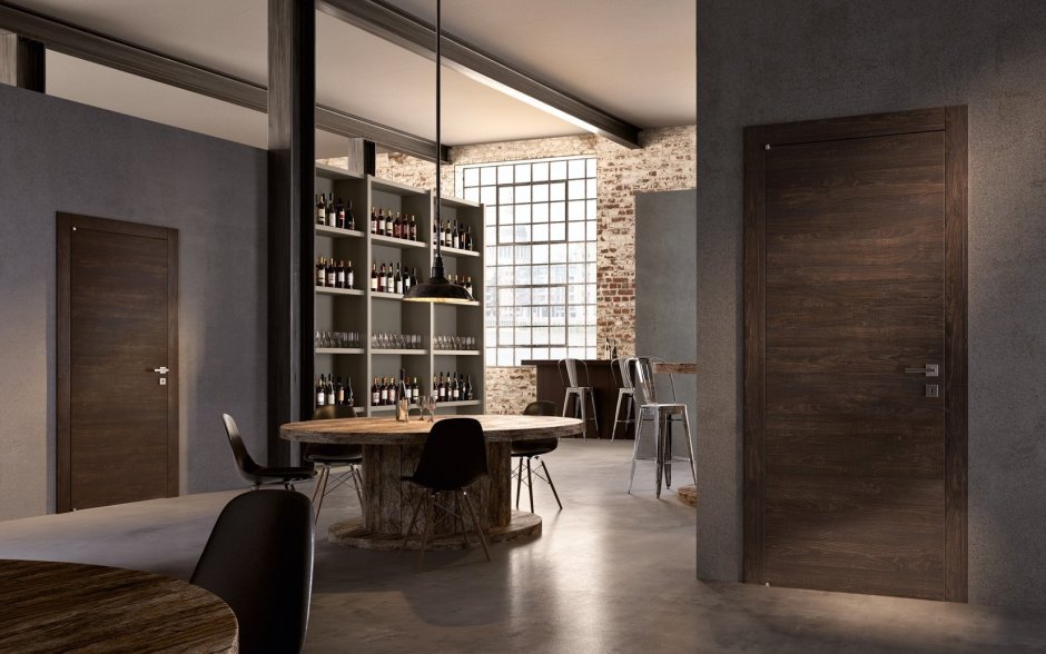 Черные межкомнатные двери в стиле лофт