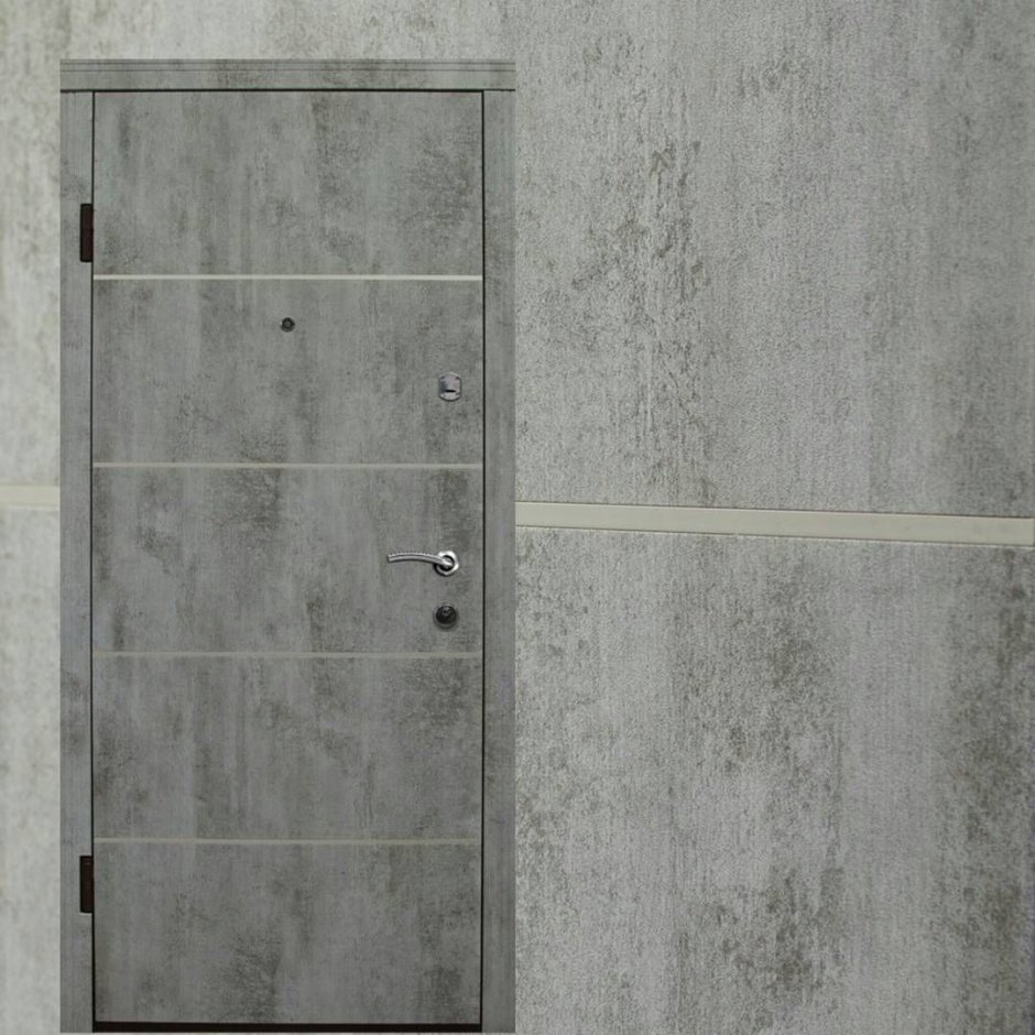 Дверь входная левая серебро бетон 9мм