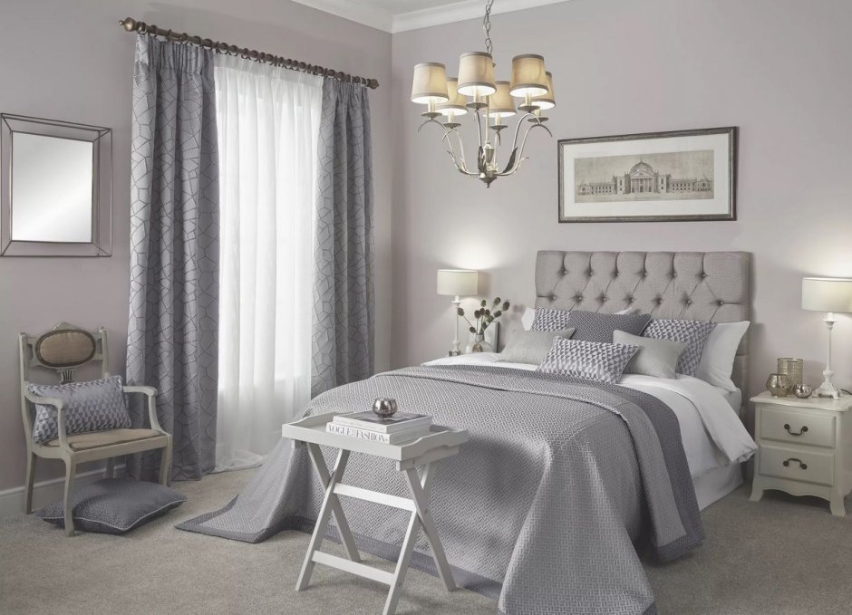 Шторы для серой спальни