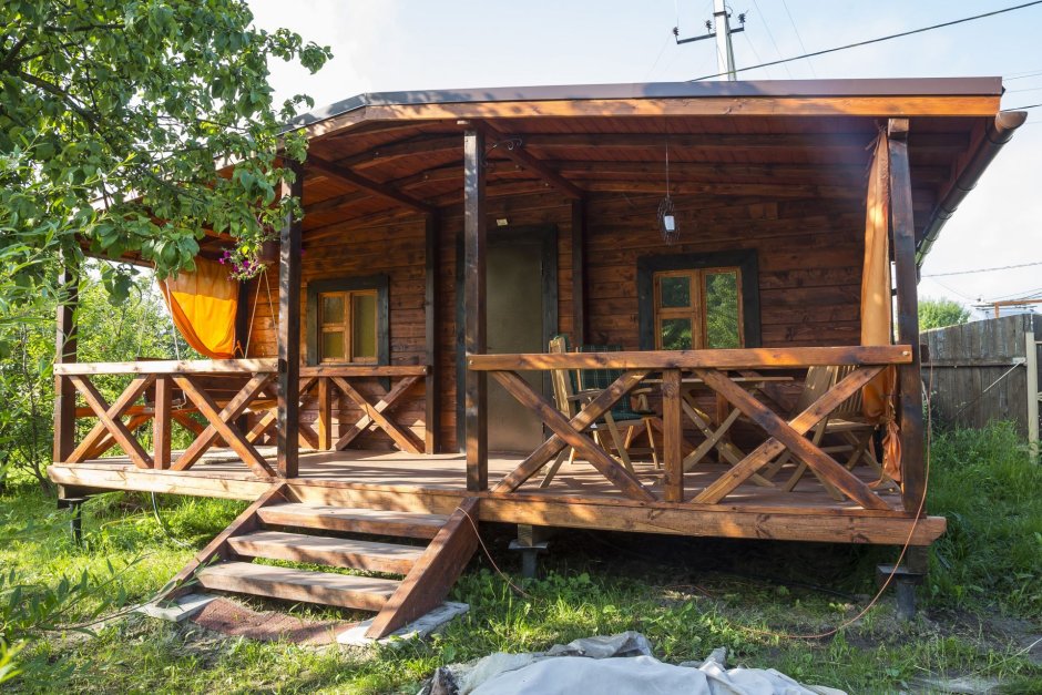 Баня с беседкой