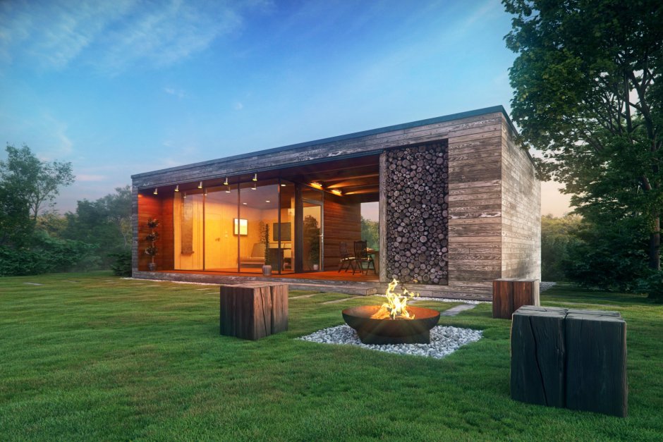 Дом в стиле лофт одноэтажный