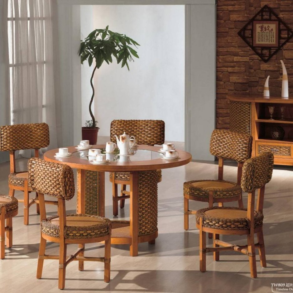 Плетеная мебель для кухни