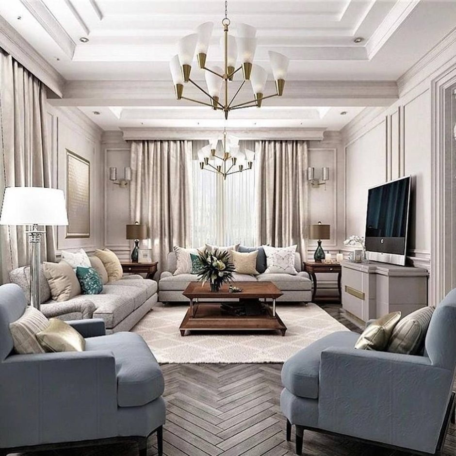 Гостиная Неоклассика 35м2