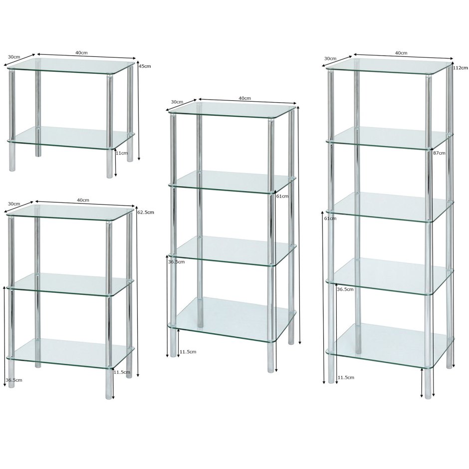 Стеклянный стеллаж в ванную комнату