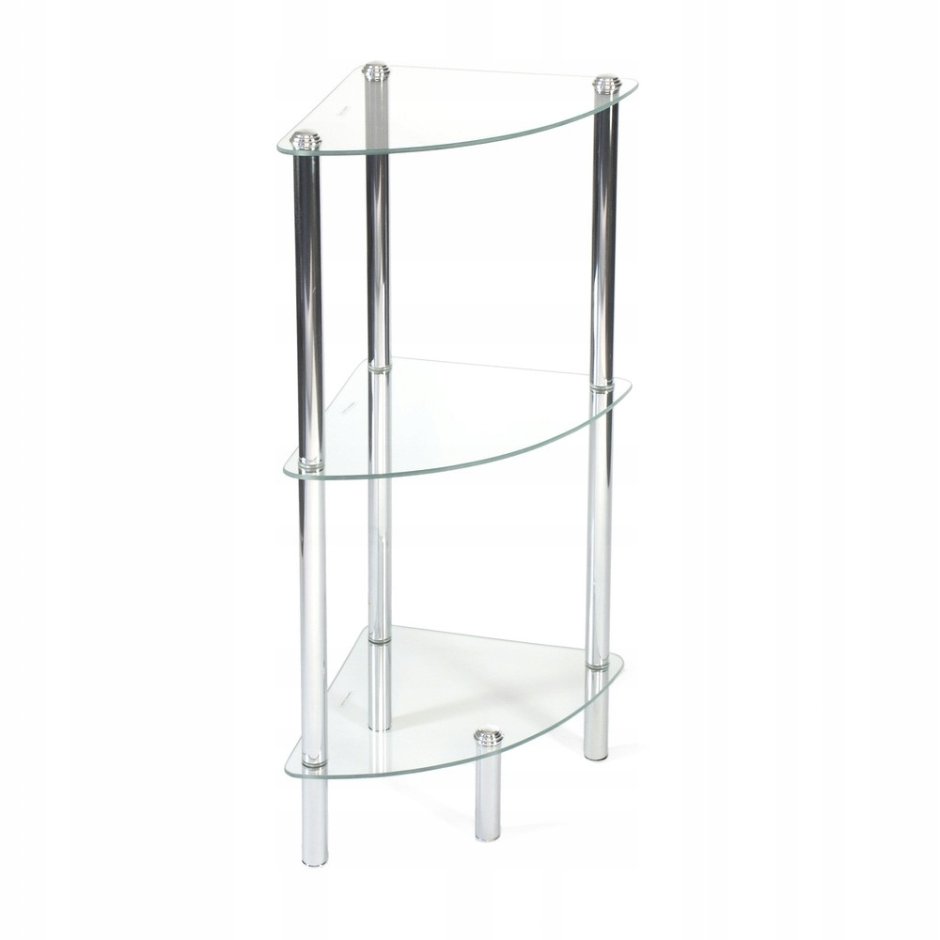 Угловая напольная полка в ванную комнату