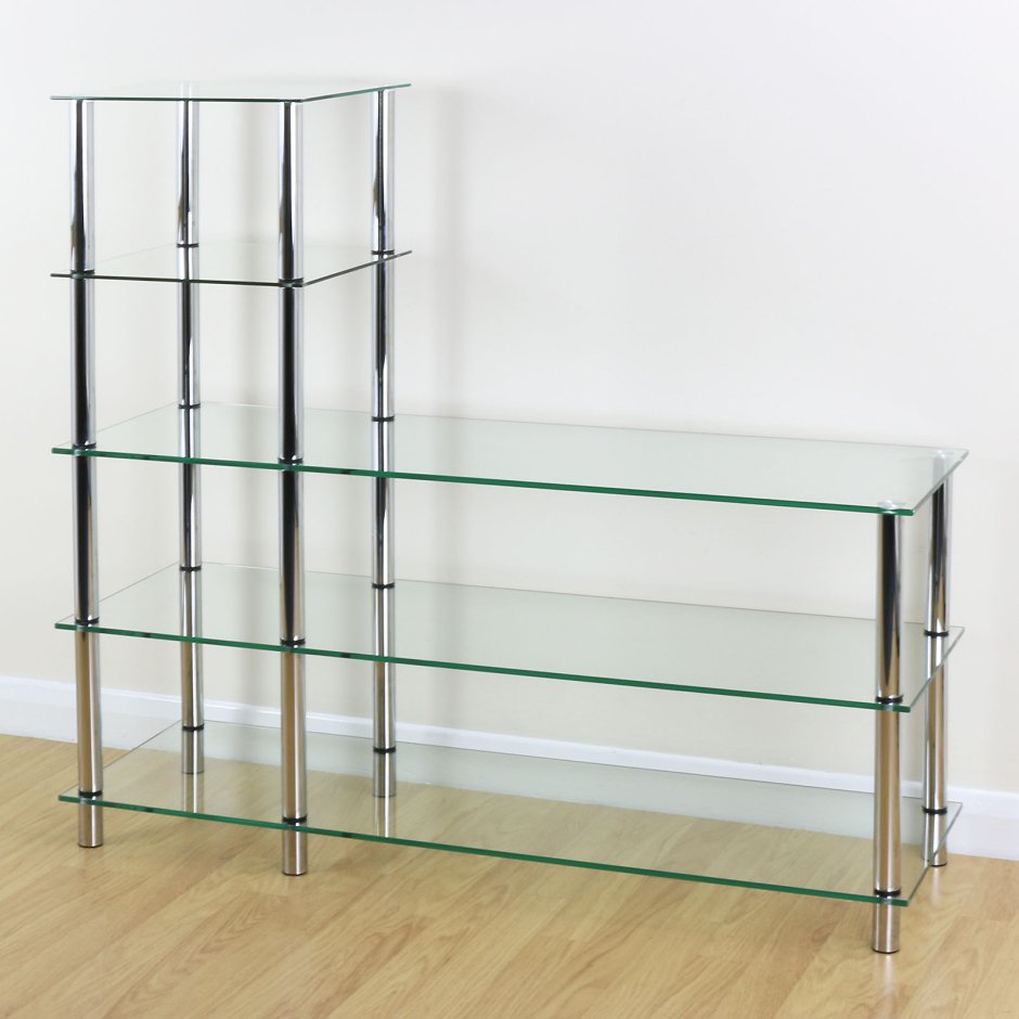 Стеллаж стеклянные полки