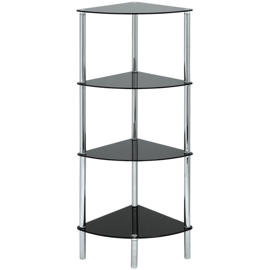 9224 Угловая стеклянная Этажерка четырехэтажная